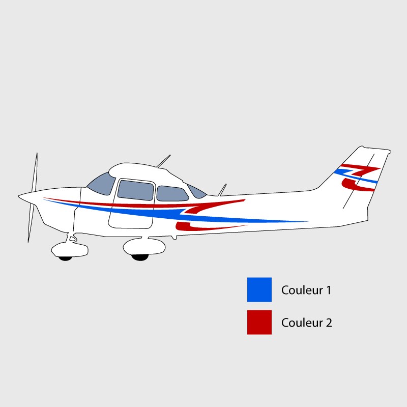 Stickers de décoration 3 pour avion Cessna 172