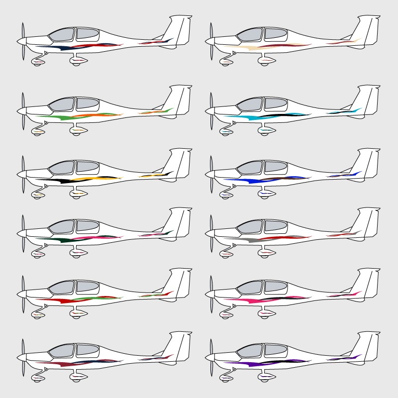 Stickers de décoration 1 pour avion Diamond DA 40