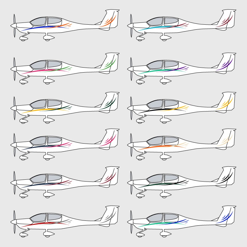 Stickers de décoration 2 pour avion Diamond DA 40