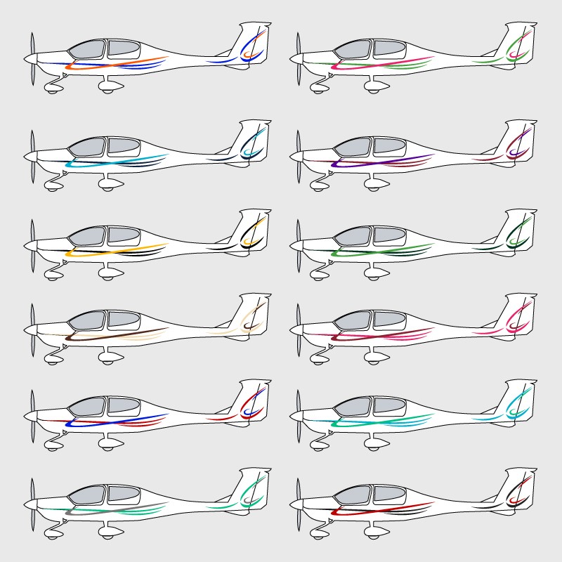 Stickers de décoration 3 pour avion Diamond DA 40