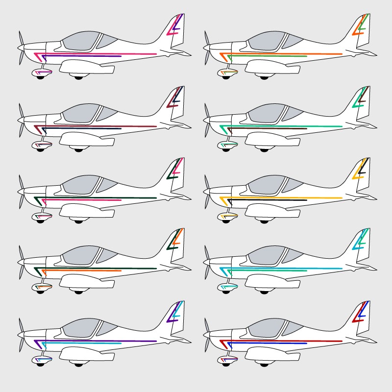 Stickers de décoration 2 pour ULM EUROSTAR