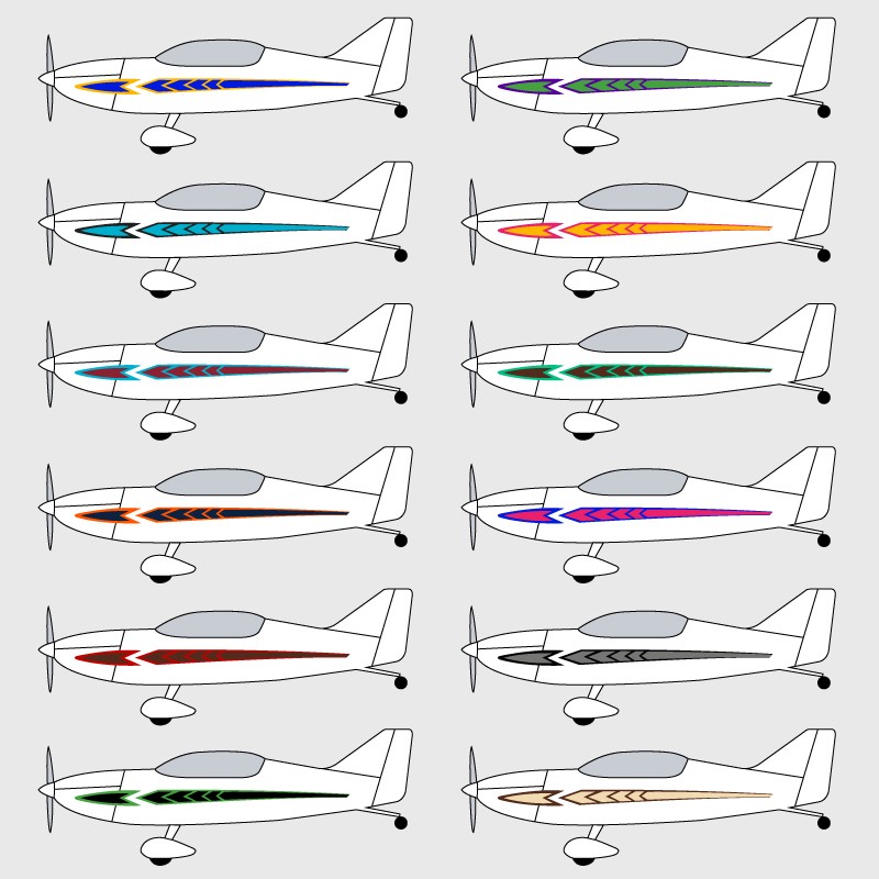 Stickers de décoration 1 pour biplan Comet FK12