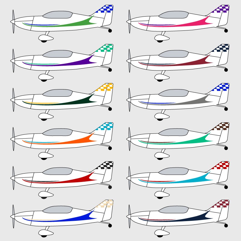 Stickers de décoration 2 pour biplan Comet FK12