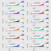 Stickers de décoration 2 pour biplan Comet FK12 Stickers de décoration 2 pour biplan Comet FK12