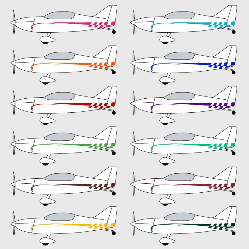 Stickers de décoration 3 pour biplan Comet FK12