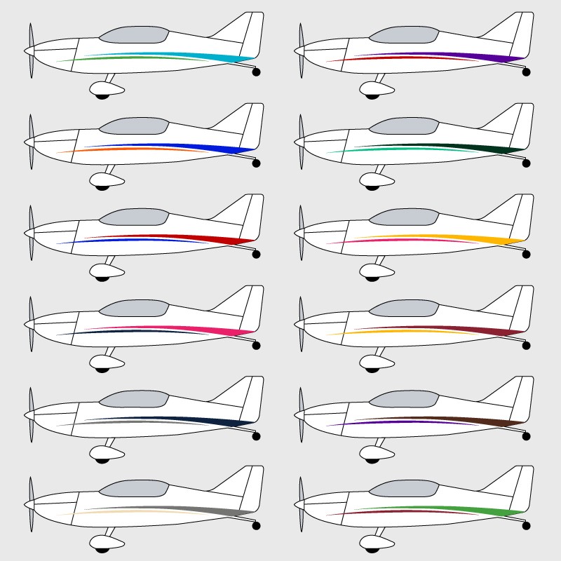 Stickers de décoration 4 pour biplan Comet FK12