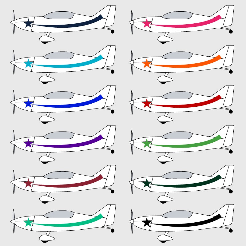 Stickers de décoration 5 pour biplan Comet FK12