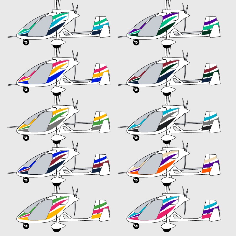 Stickers de décoration 2 pour ULM MAGNI M24