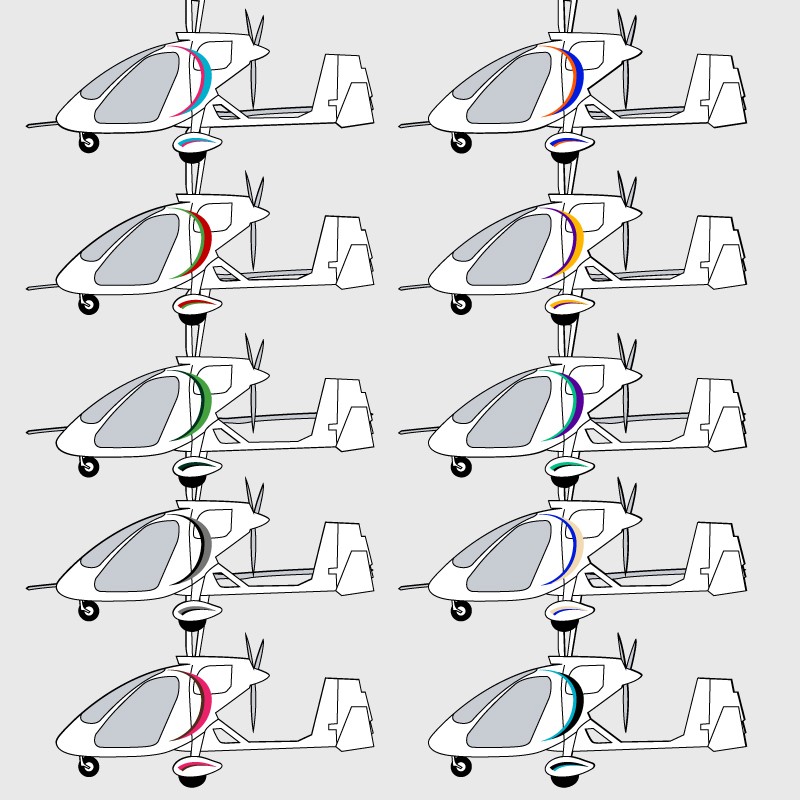 Stickers de décoration 3 pour ULM MAGNI M24