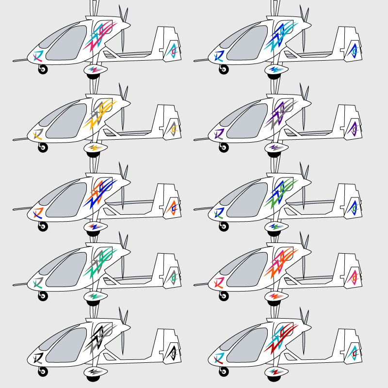 Stickers de décoration 4 pour ULM MAGNI M24