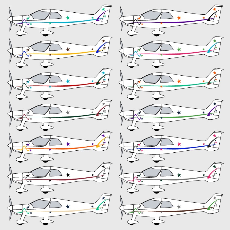 Stickers de décoration 3 pour ULM MCR 4S