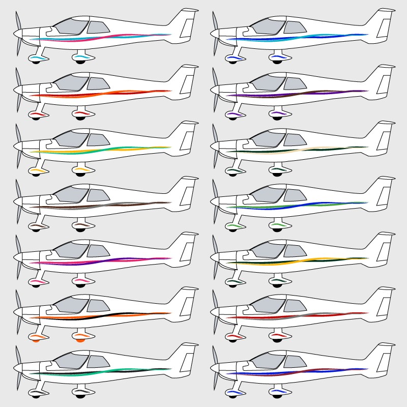 Stickers de décoration 4 pour ULM MCR 4S