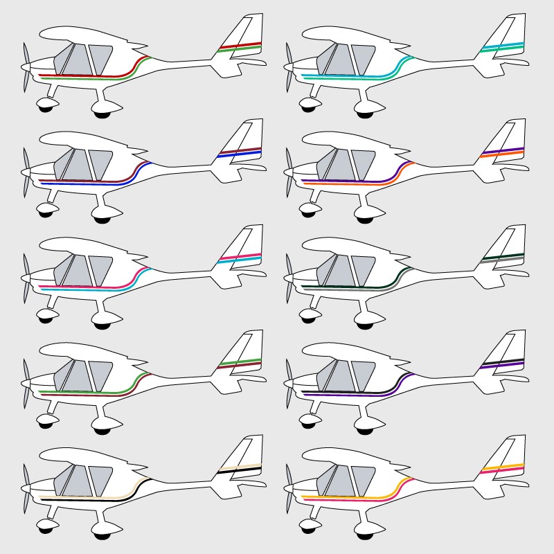 Stickers de décoration 2 pour ULM Storch Ulm