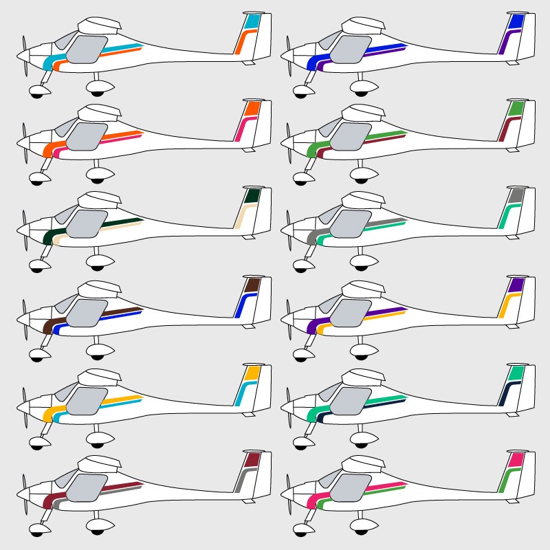 Stickers de décoration 2 pour ULM Virus et Sinus