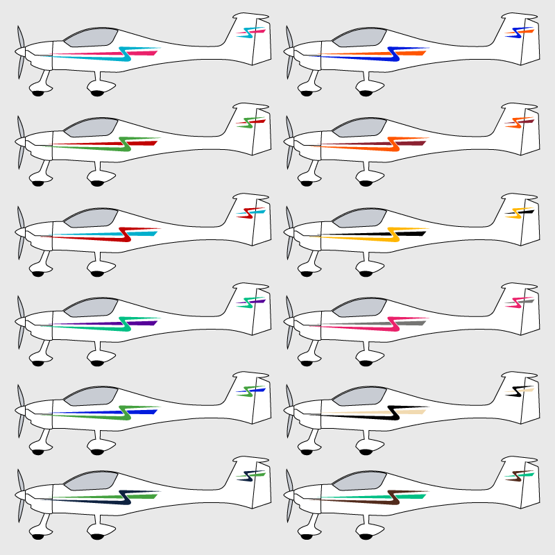 Stickers de décoration 3 pour ULM Zephyr et FAETA