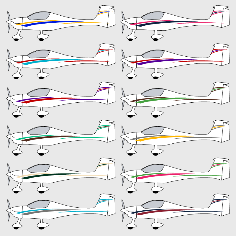 Stickers de décoration 4 pour ULM Zephyr et FAETA