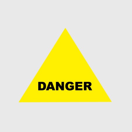 Stickers Danger triangle jaune