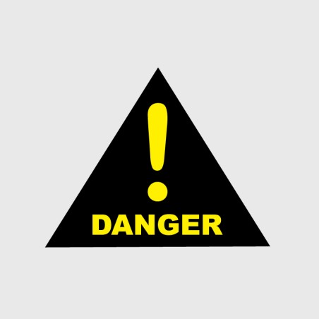 Stickers Danger triangle fond noir