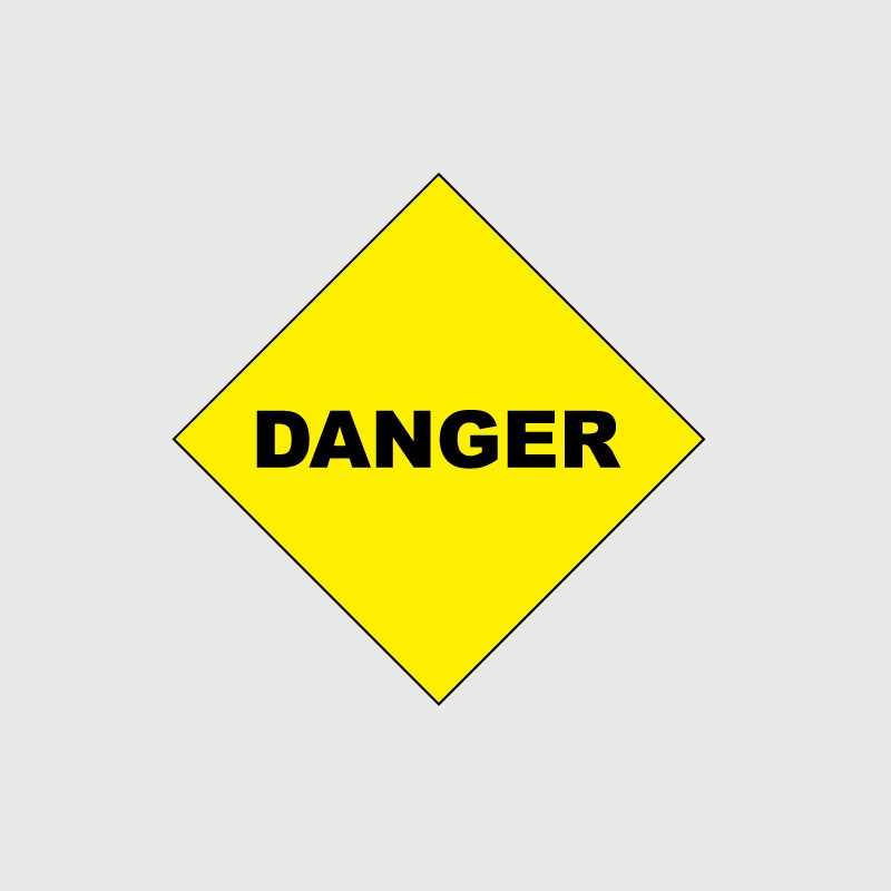 Stickers Danger Carré jaune