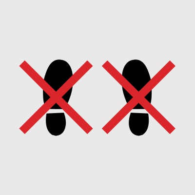 Stickers Trace de pied - No step - Ne pas macher