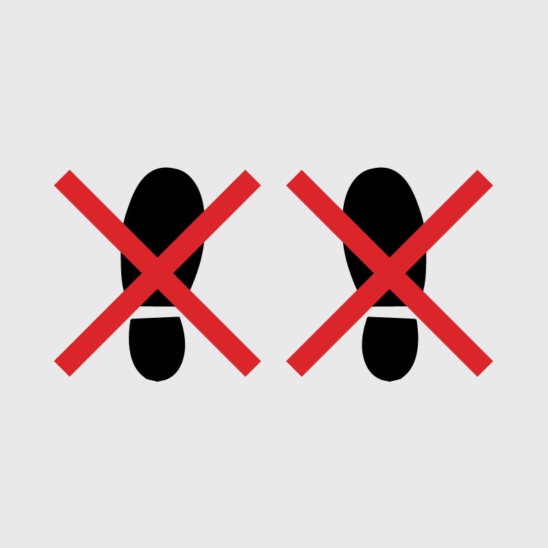 Stickers Trace de pied - No step - Ne pas macher