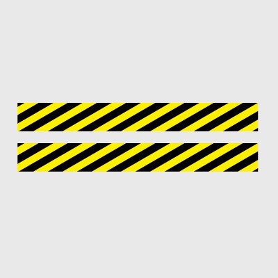 Stickers sécurité bandes rayé noir et jaune