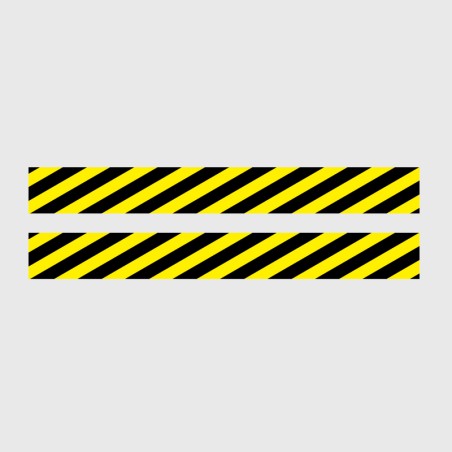 Stickers sécurité bandes rayé noir et jaune