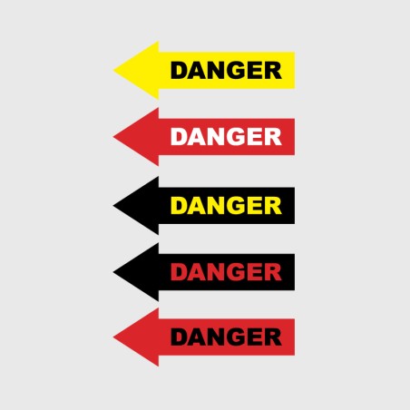 Stickers de sécurité Danger flèche